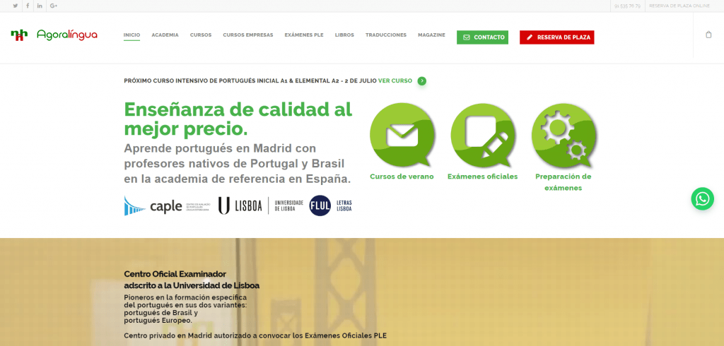 Posicionamiento SEO academia de Idiomas en Madrid