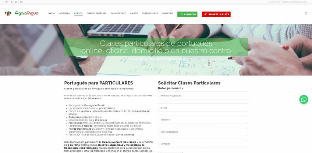 Agoralingua academia de portugués