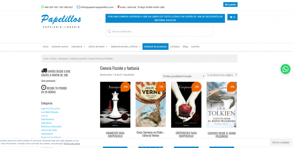 Diseño de tienda online para Papelería 1