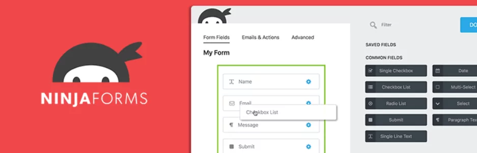 4 mejores Plugins de formularios de contacto en WordPress Ninja Form
