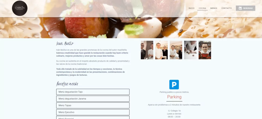 Diseño web para restaurante 2