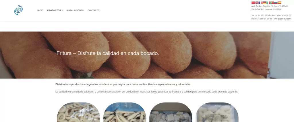 Diseño de web corporativa en Madrid productos