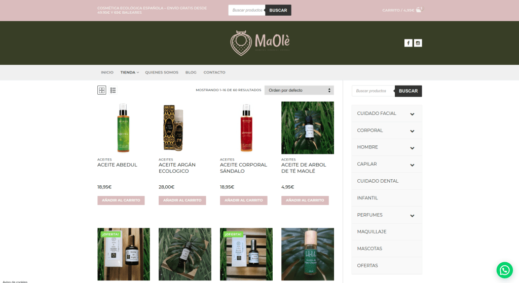 Tienda online en Toledo Maole