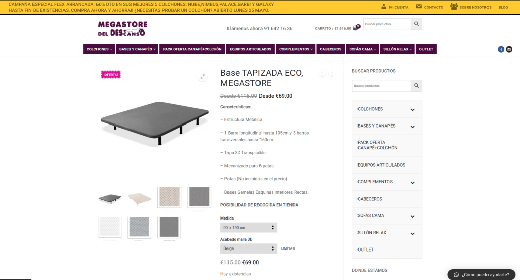 Diseño de tienda online en Fuenlabrada Productos