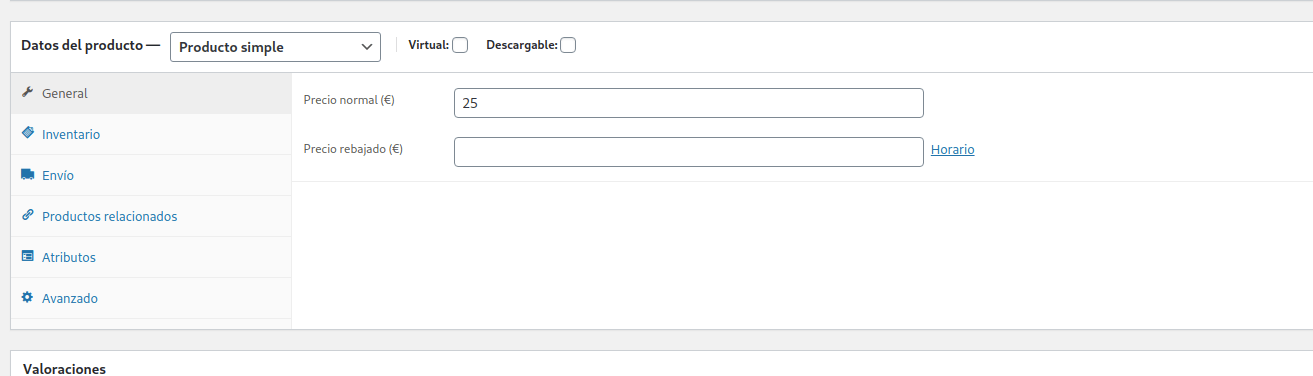 Productos en WooCommerce