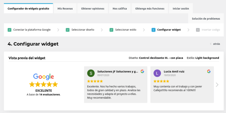 Reseñas de Google en Wordpress