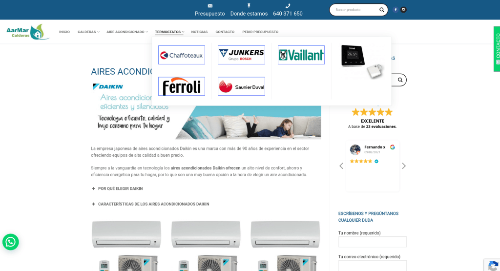 Diseño de catálogo web con formularios 3