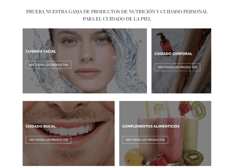 Nus cosmética secciones