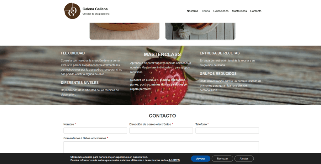 Diseño de pagina web para pastelería 3