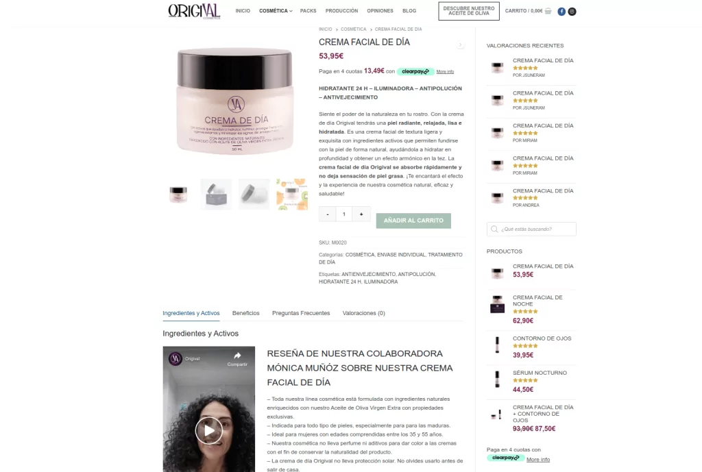 Diseño tienda ecommerce de cosmética - Origival Cosmetics 2