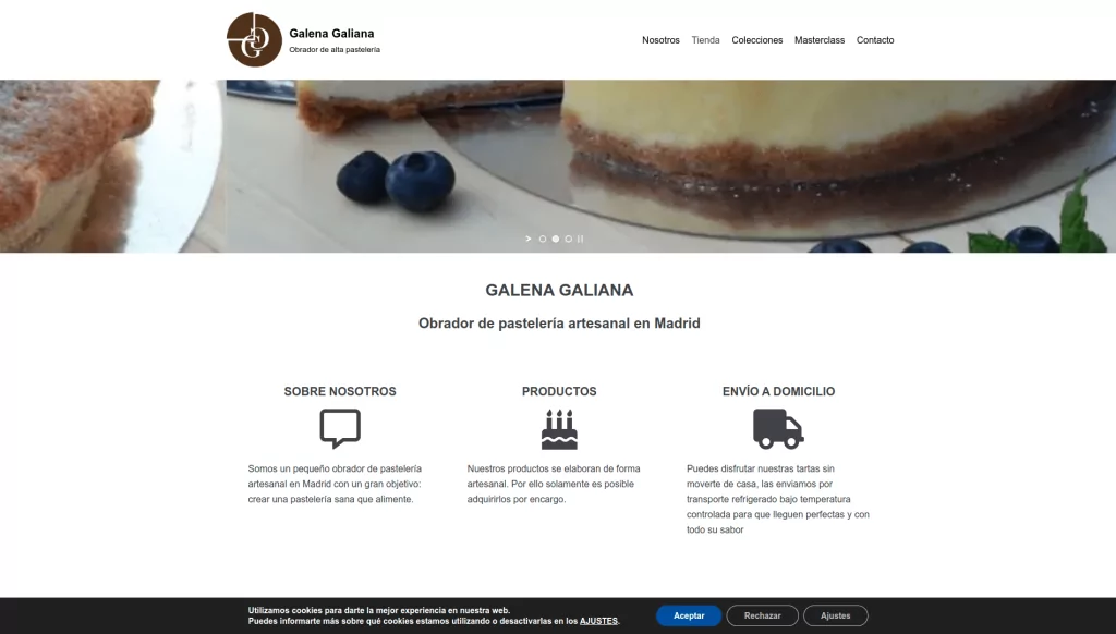 Diseño de pagina web para pastelería Galena Galiana