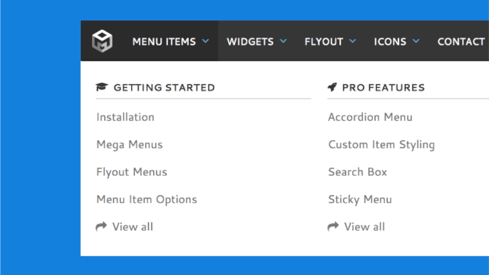Mega menú en WordPress