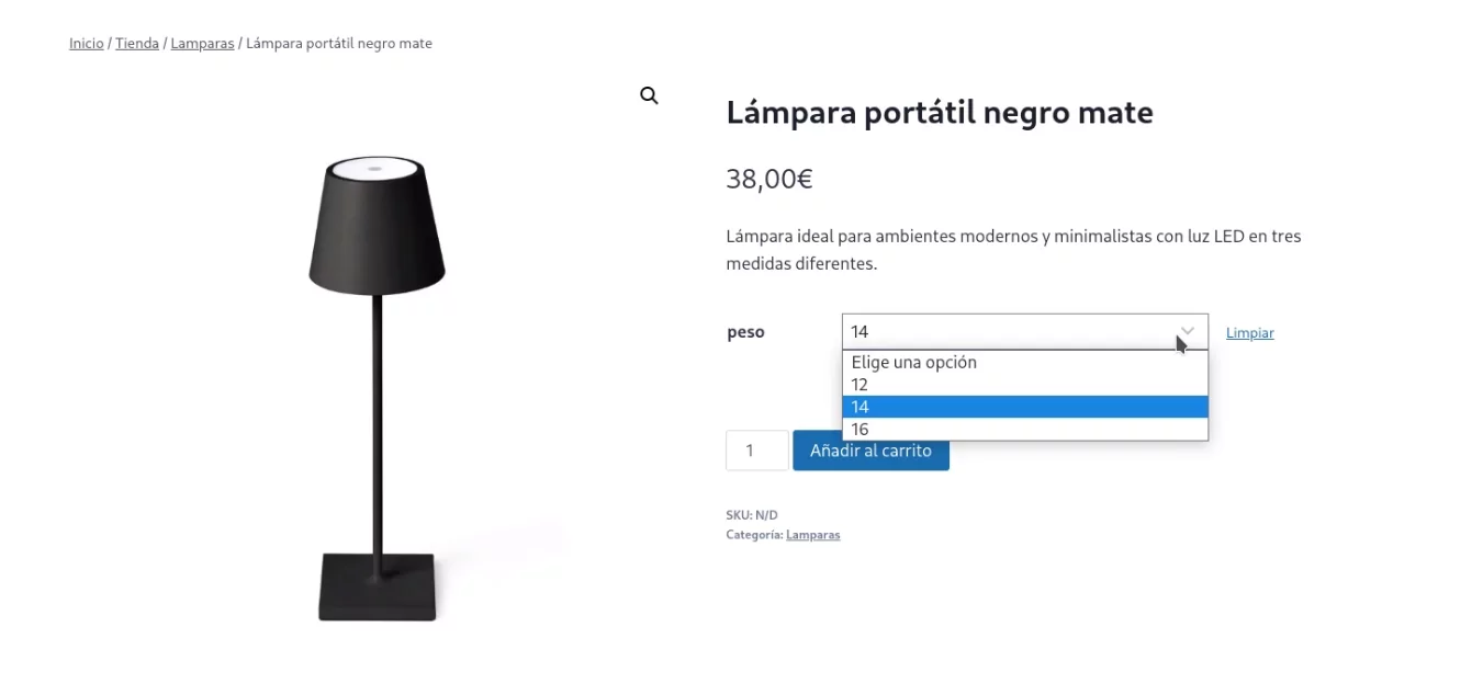 Cómo poner el precio arriba en las variaciones de WooCommerce