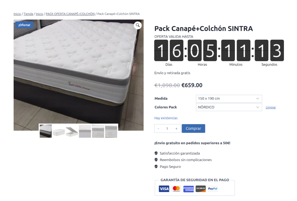 Precio arriba variaciones Woocommerce