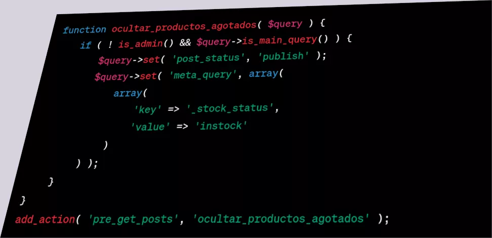 Cómo ocultar productos agotados en WooCommerce con código