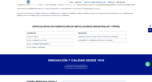 Calderería Rovira especificaciones técnicas