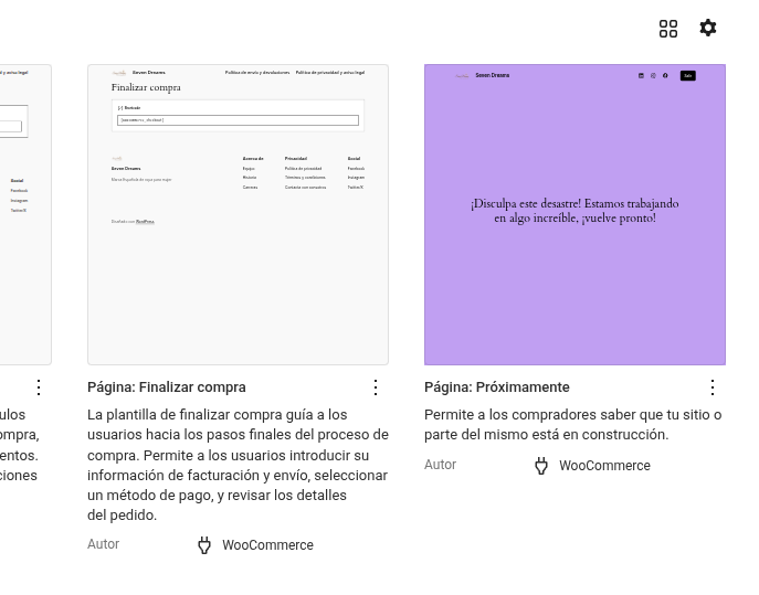 Plantilla editar Coming Soon Mode de WooCommerce