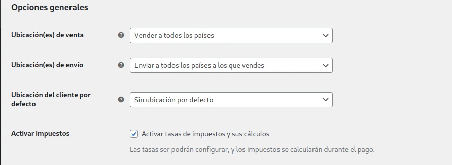 No se han encontrado opciones de envío para... WooCommerce