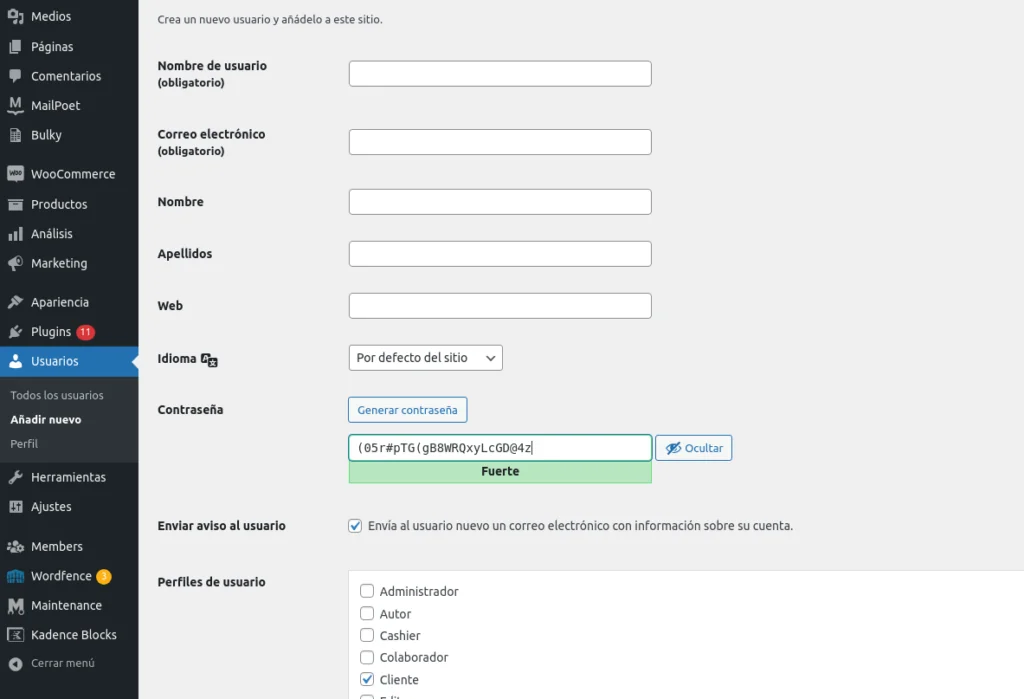 permisos adicionales a usuarios en WordPress