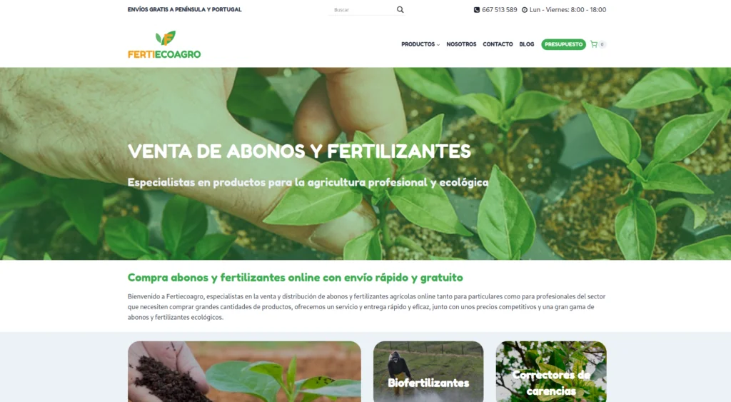 Diseño tienda online Fertiecoagro