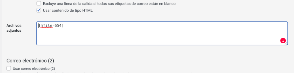 Recibir los archivos correctamente en el correo