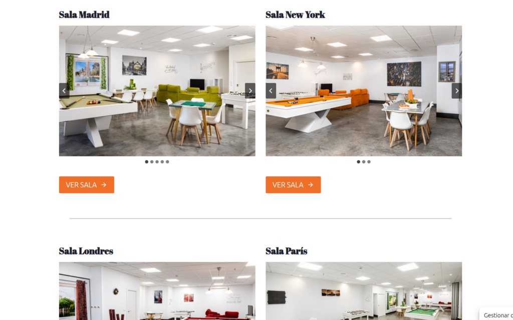 Diseño web para salas de eventos en Madrid 2