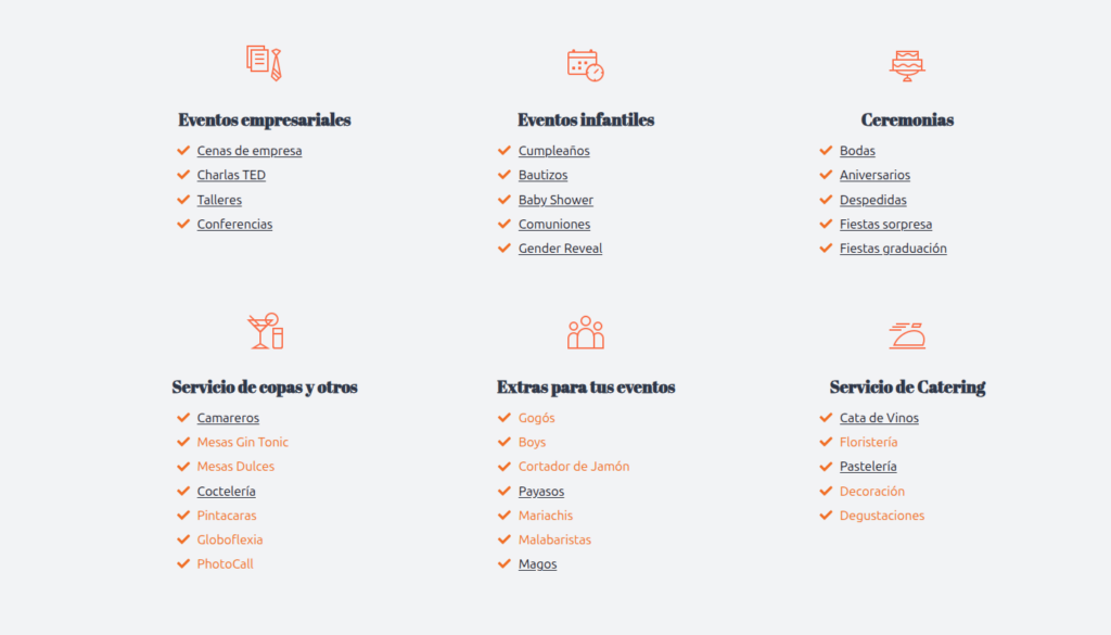 Diseño web para salas de eventos en Madrid 3