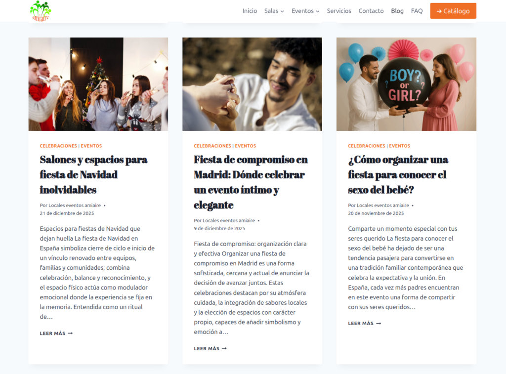 Diseño web para salas de eventos en Madrid 5