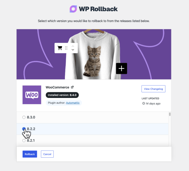 WP RollBack WordPress