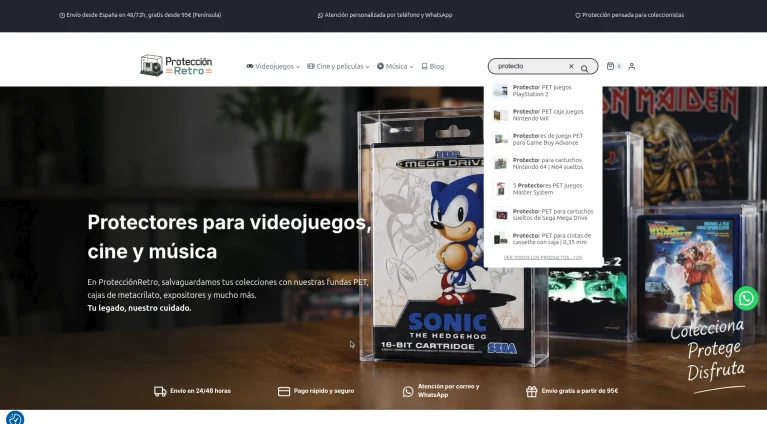 Diseño de tienda online avanzada con WooCommerce para ProtecciónRetro